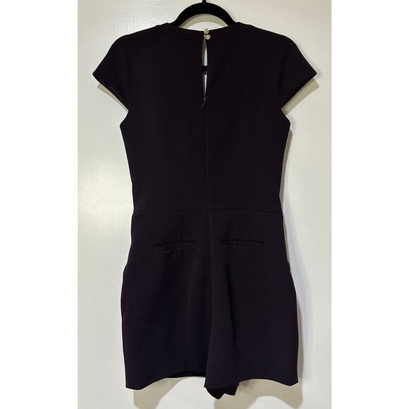Ted Baker Nuada Cap Sleeve Deep Purple Jeweled Elegant Romper Size 4 US NWOT - Picture 10 of 15